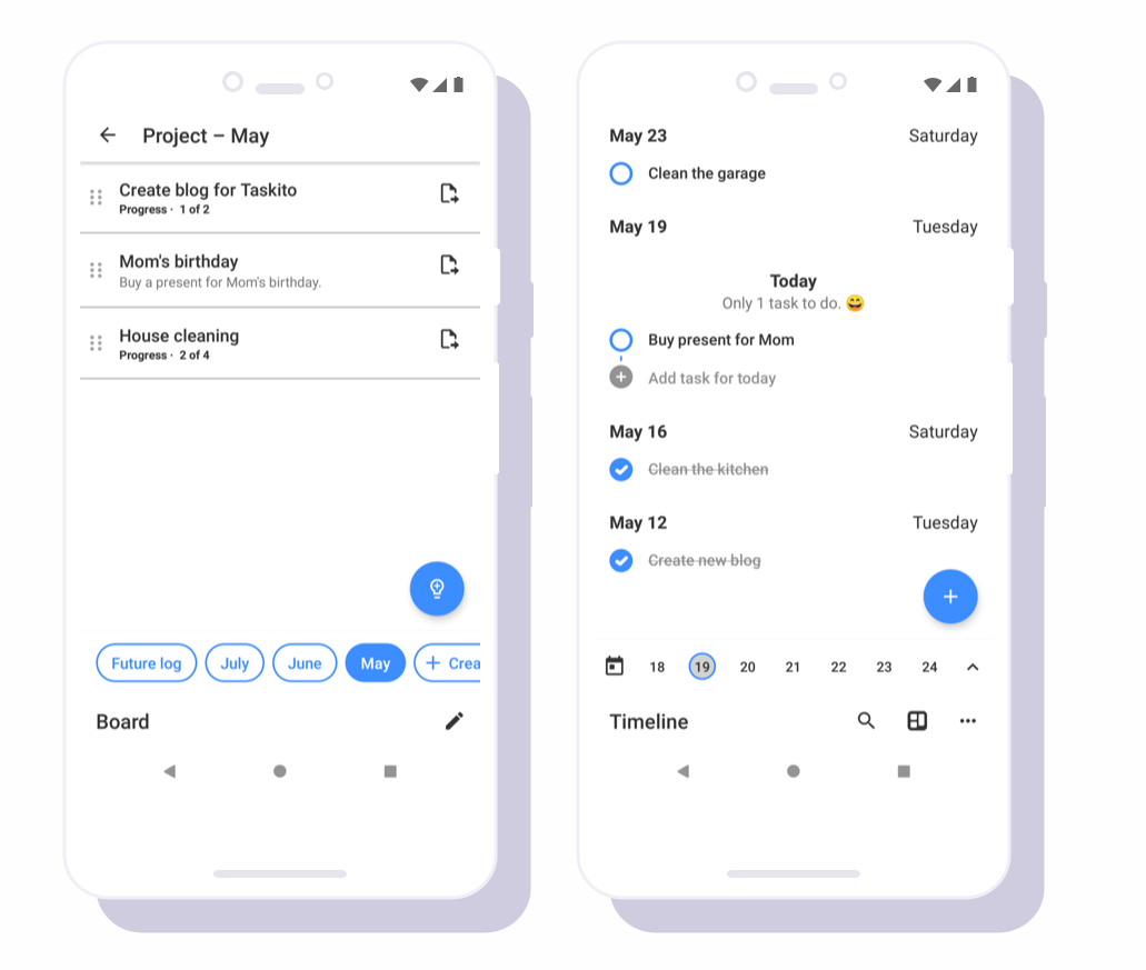 Bullet Journal Monthly log with Taskito