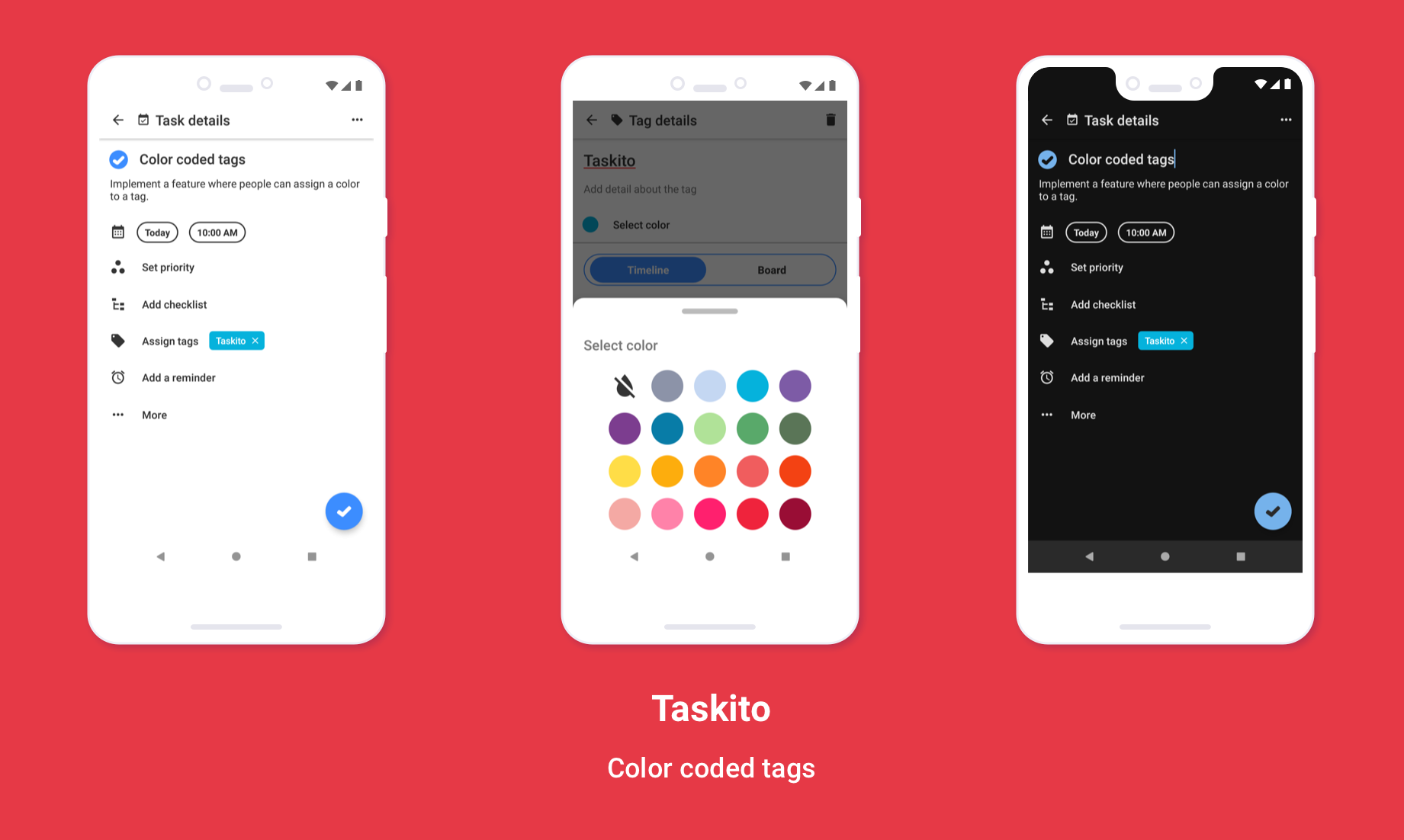 To-do list app with color coded tags