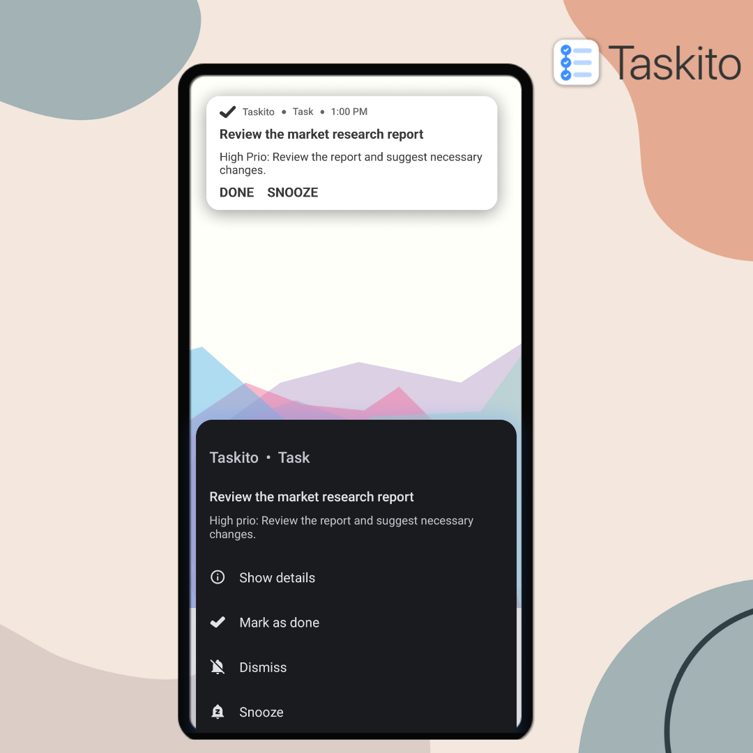 Taskito: An example of full screen task reminder notification