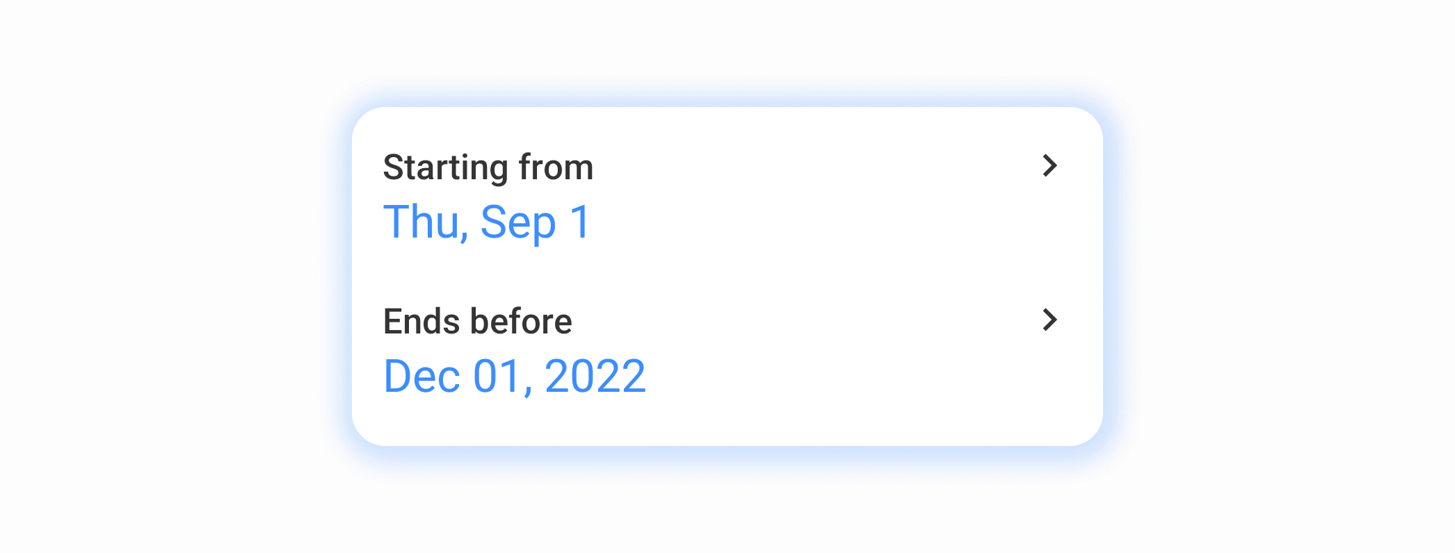 A reminder which starts from Sep 1 and ends before Dec 1